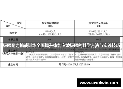 极限耐力挑战训练全面提升体能突破极限的科学方法与实践技巧
